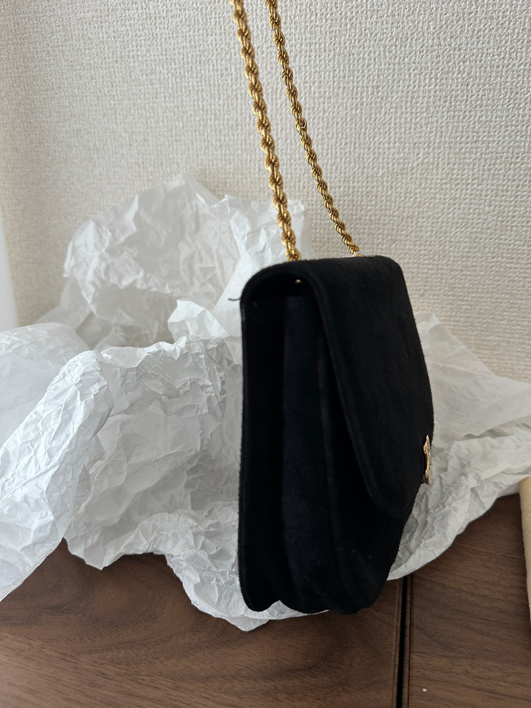 Celine Suede Triumph “Diamond Buckle” Crossbody🖤✨ | Timeless Parisian Elegance