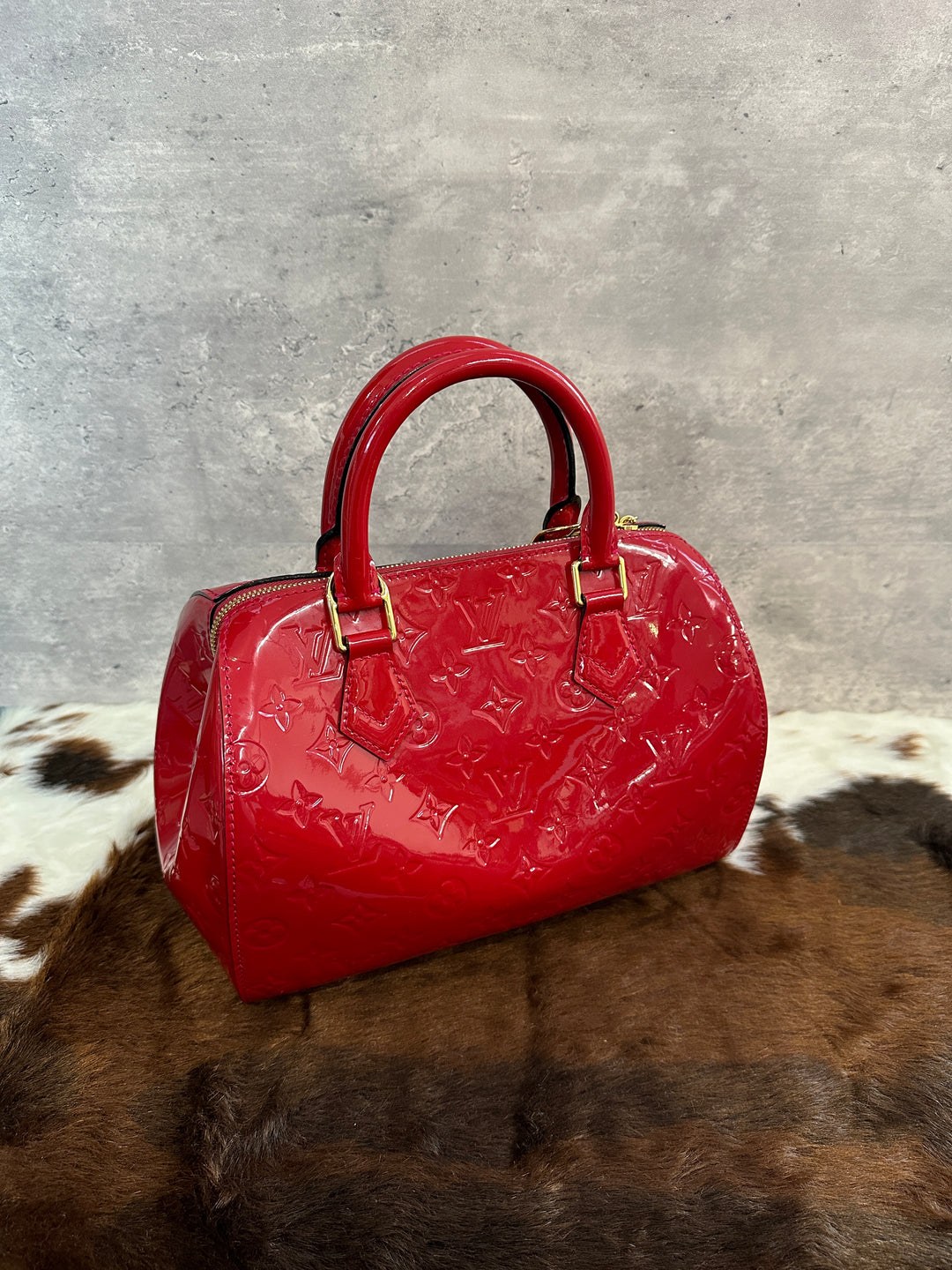 Louis Vuitton Vernis Boston ❤️｜Monogram Vernis × Festive Red × Top Handle Elegance