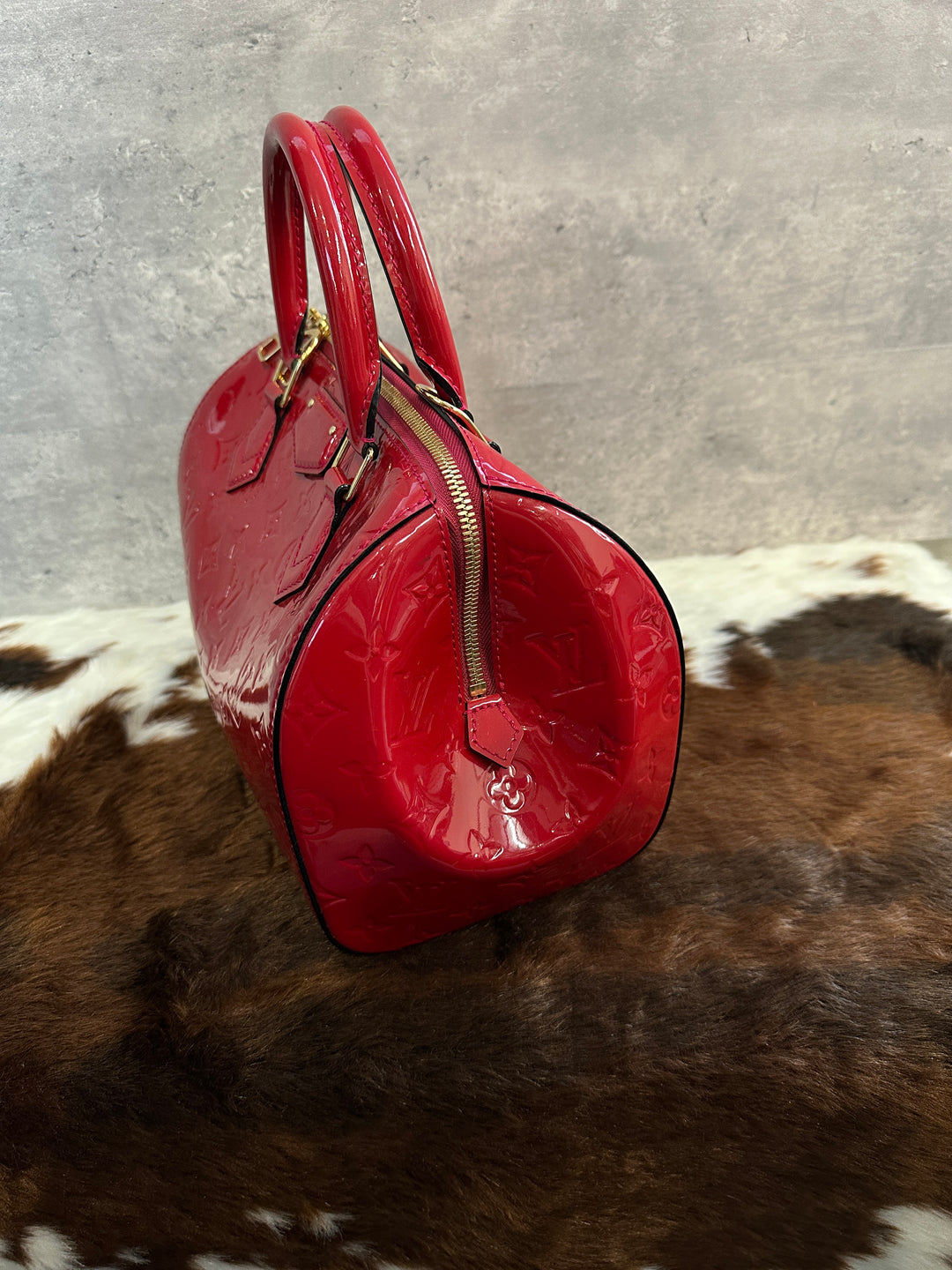 Louis Vuitton Vernis Boston ❤️｜Monogram Vernis × Festive Red × Top Handle Elegance