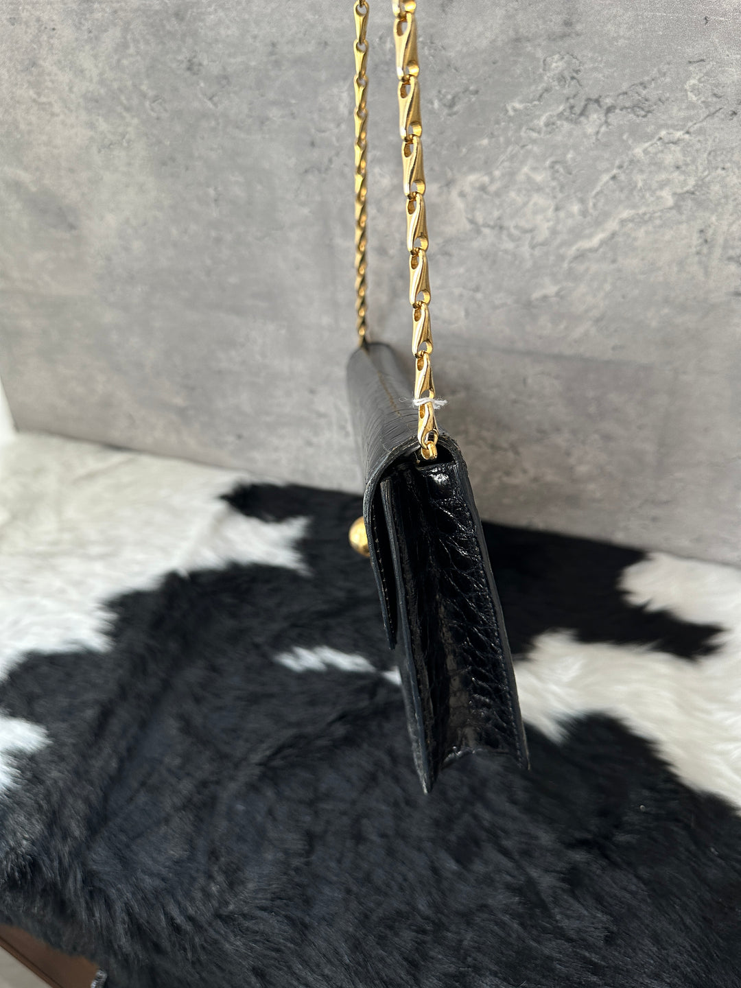 CELINE Planet Crocodile Leather Crossbody 🖤🌍｜Gold Planet Lock × Fishbone Chain × Rare Exotic