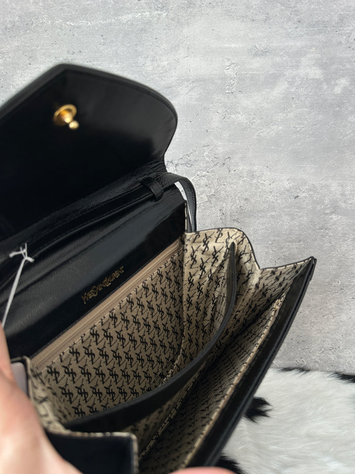 Yves Saint Laurent Lizard Leather Crossbody Bag 🖤｜Rare Exotic Leather × Vintage Elegance × Timeless Silhouette