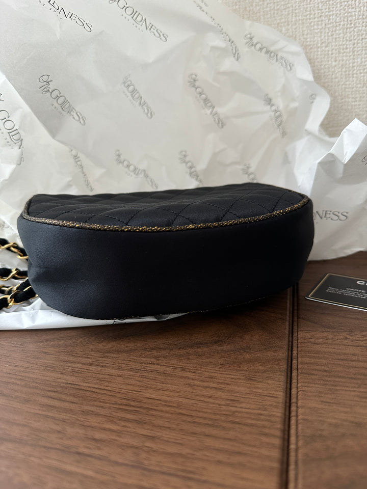 Chanel CC Satin-Trim Half Moon Chain Bag 🖤 | Exquisite Craftsmanship & Timeless Elegance ✨