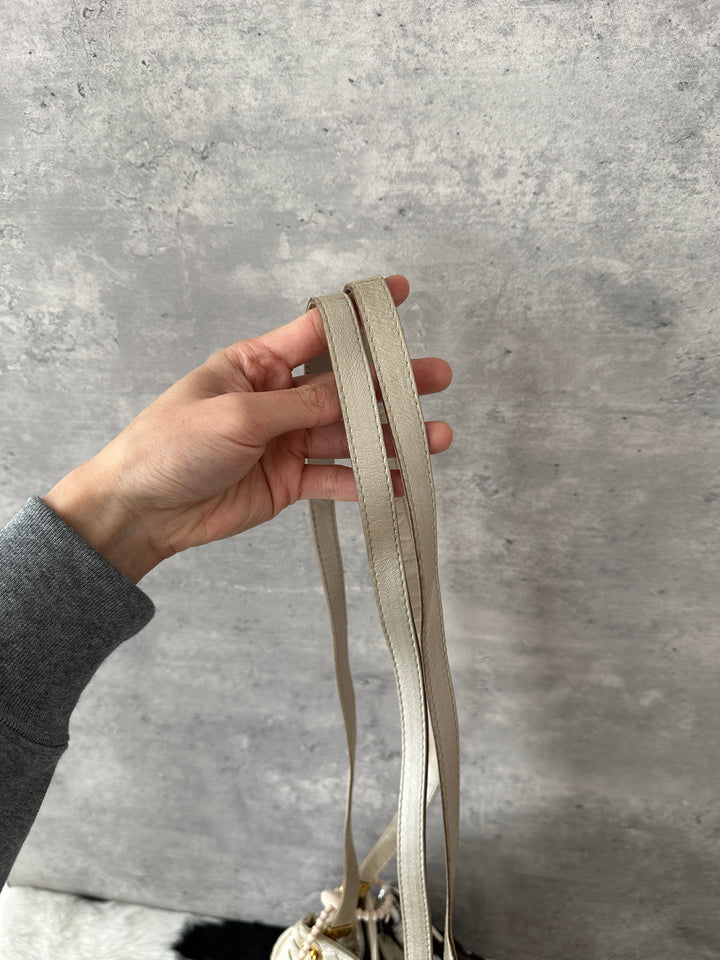 Bottega Veneta Intrecciato Gold Ball Bucket Bag 🤍✨｜Iconic Weave, Luminous Pearl Tone, Excellent Capacity