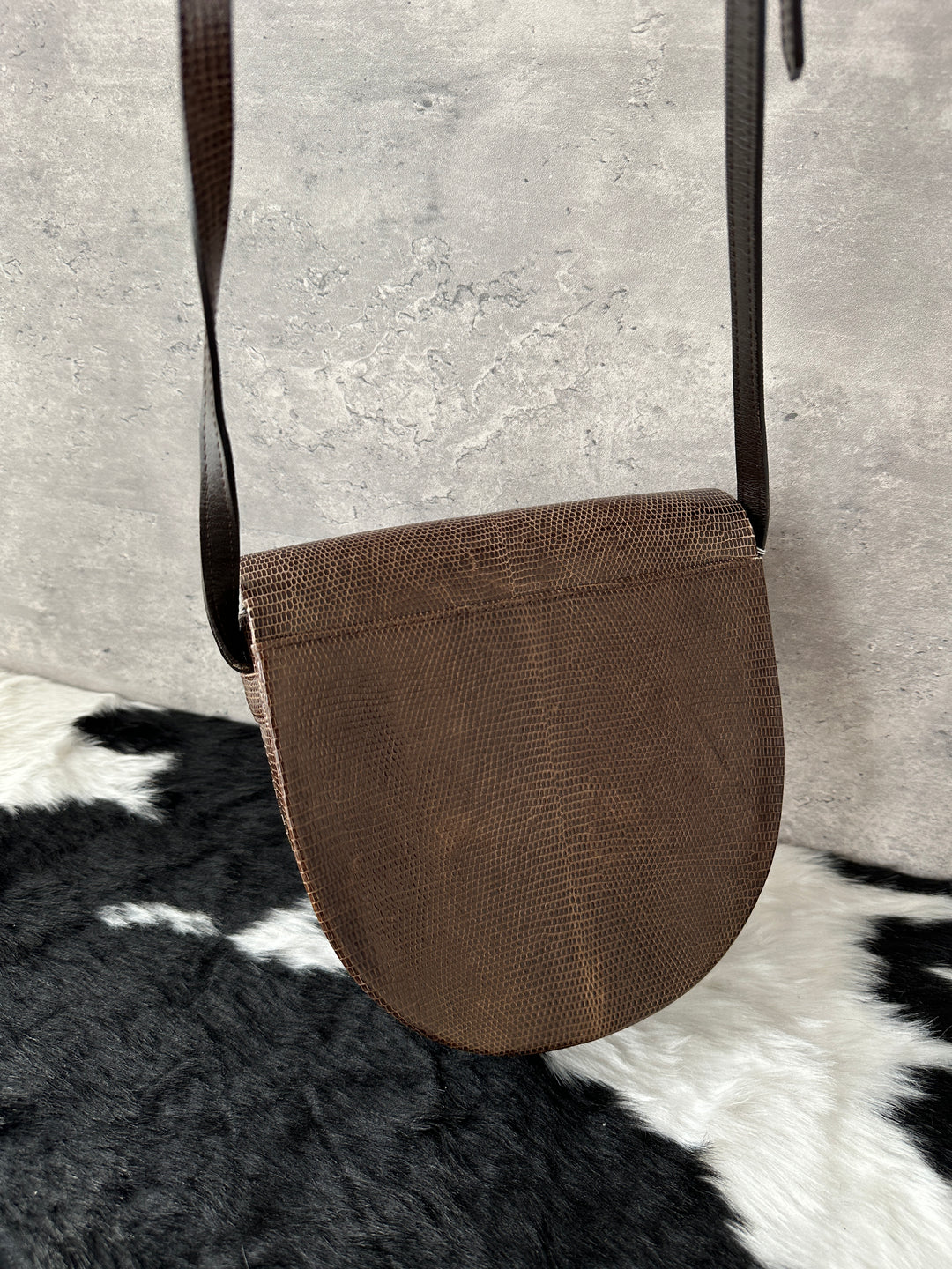Yves Saint Laurent Lizard Leather Crossbody Bag 🤎🍫｜Rare Exotic Leather, Chocolate Brown, Vintage Treasure