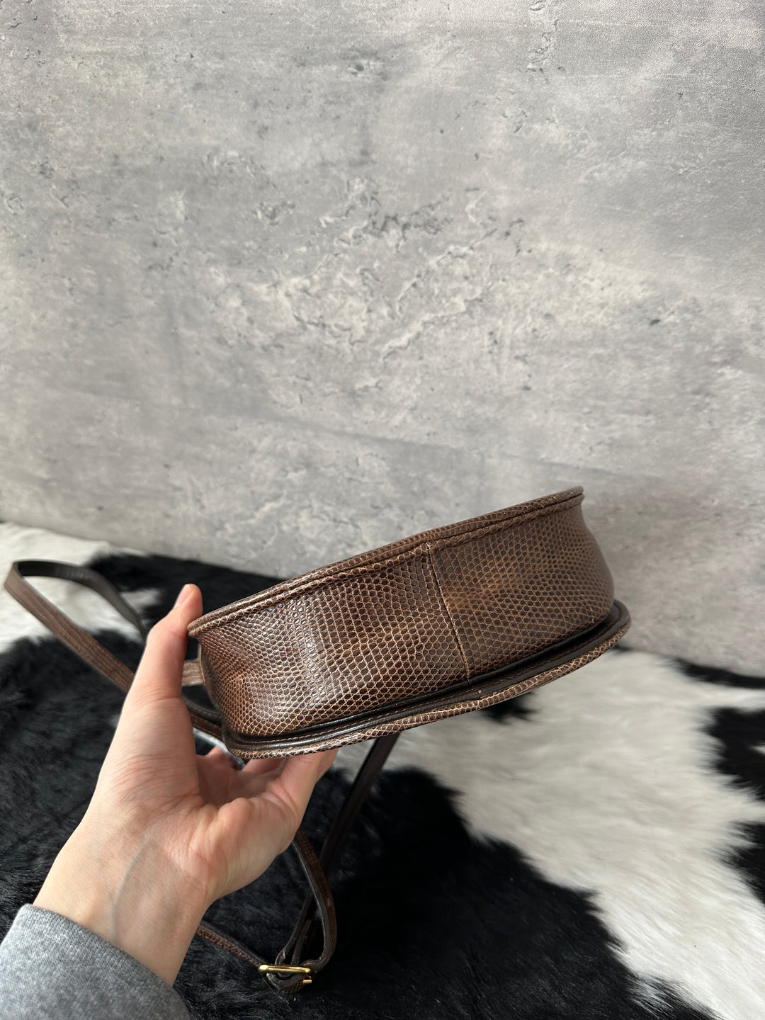 Yves Saint Laurent Lizard Leather Crossbody Bag 🤎🍫｜Rare Exotic Leather, Chocolate Brown, Vintage Treasure