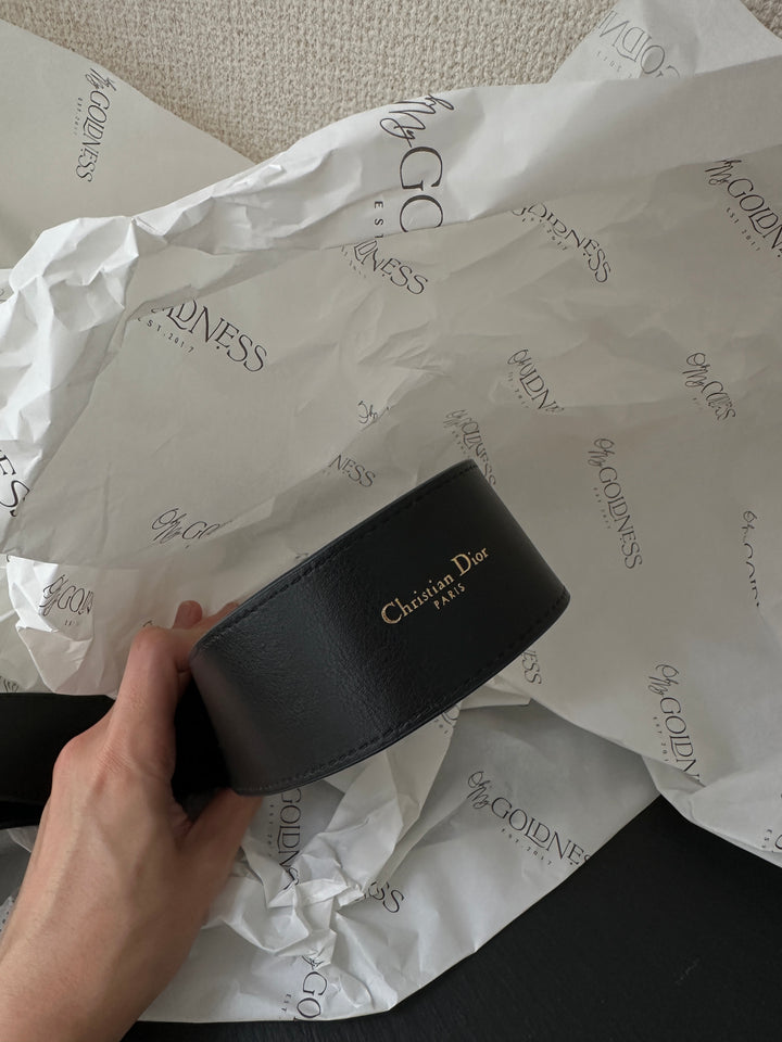 Dior Oversized Rotating Gold Buckle Belt ✨ | Iconic Statement Piece 🖤