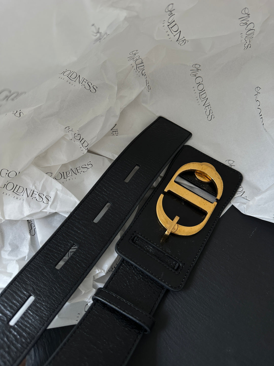 Dior Oversized Rotating Gold Buckle Belt ✨ | Iconic Statement Piece 🖤