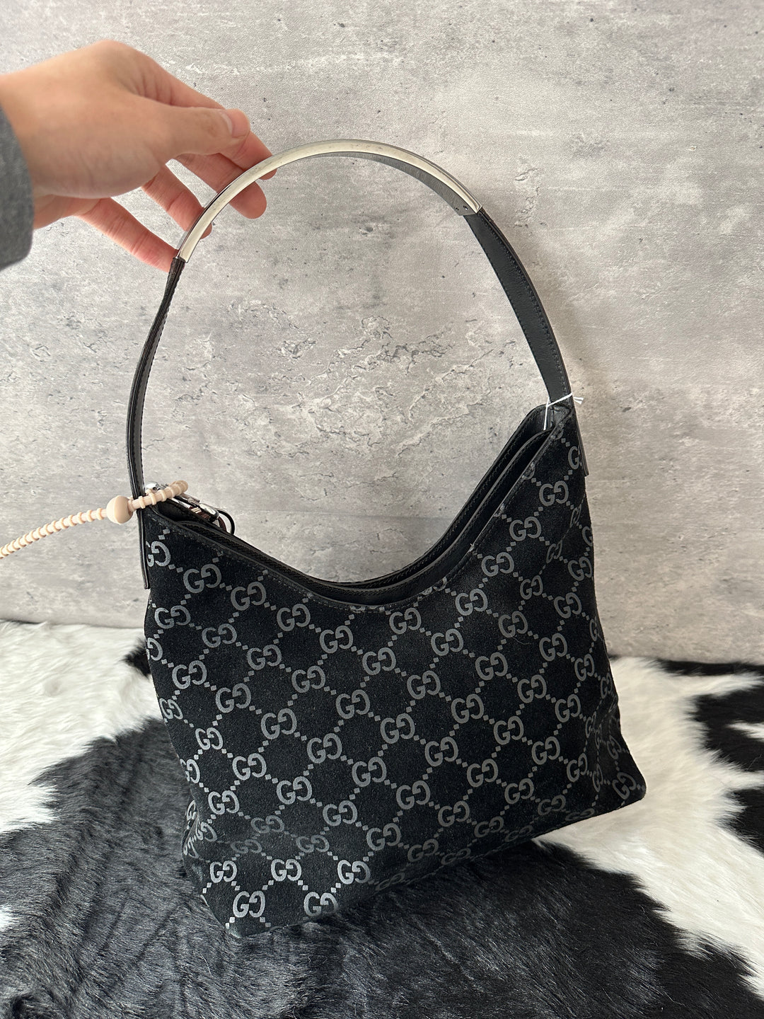 Gucci So Black Monogram Hobo 🖤｜Double Zipper, Suede GG, High Versatility