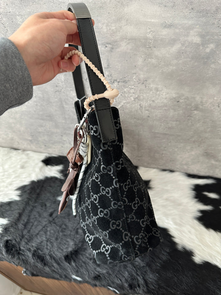 Gucci So Black Monogram Hobo 🖤｜Double Zipper, Suede GG, High Versatility