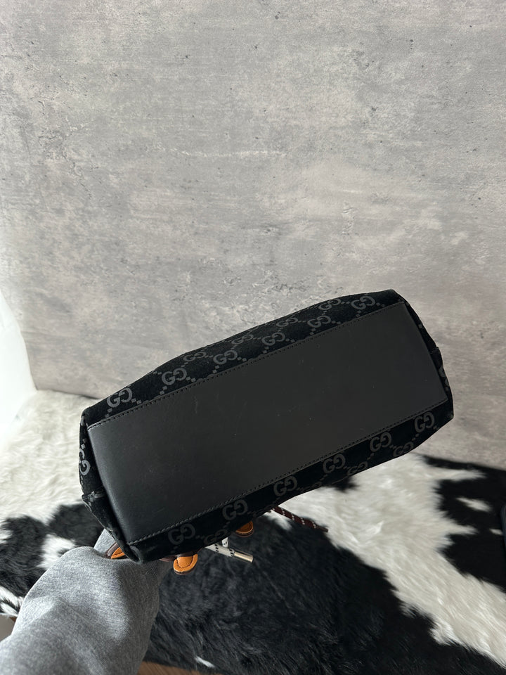 Gucci So Black Monogram Hobo 🖤｜Double Zipper, Suede GG, High Versatility