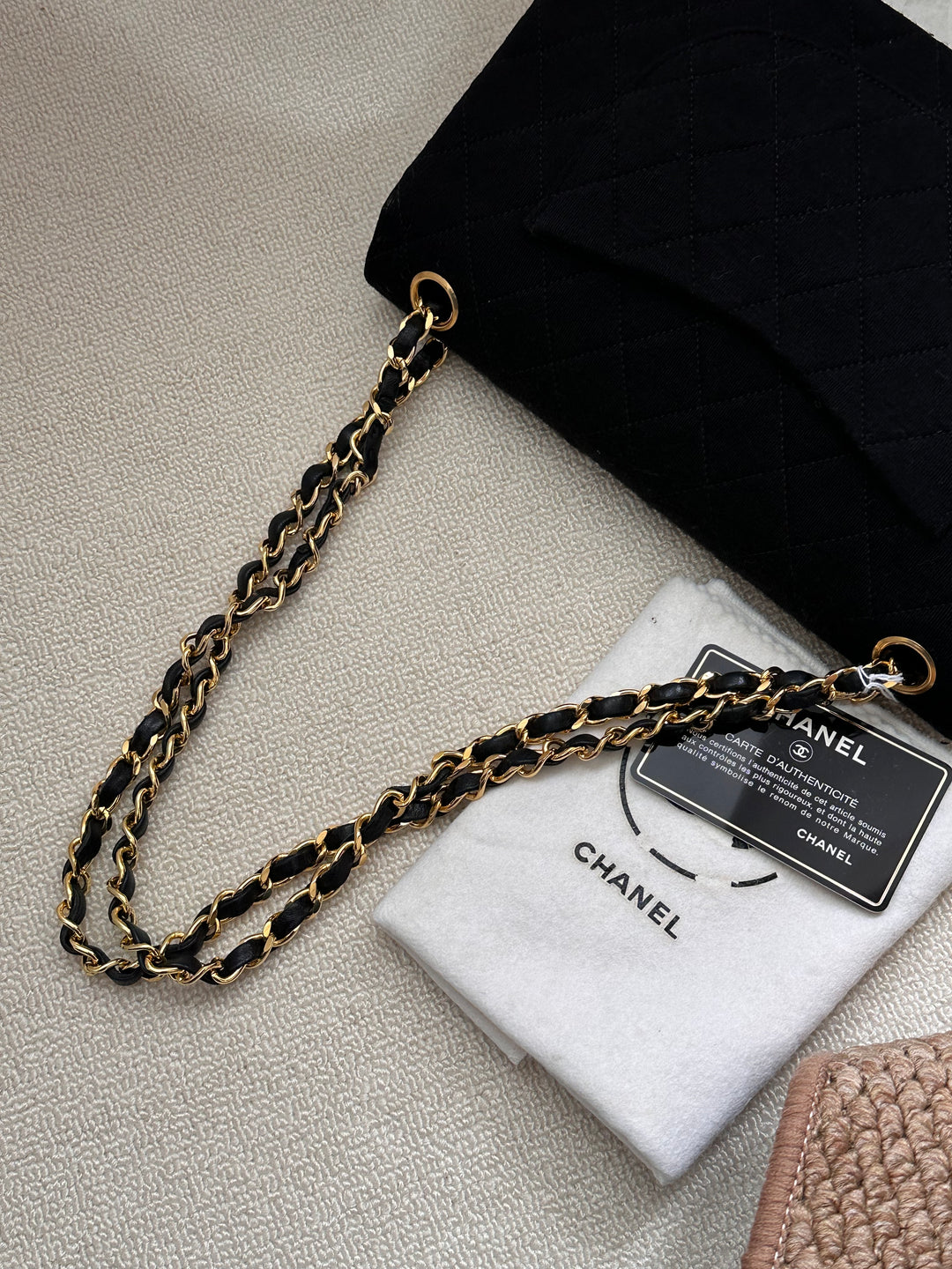 Chanel Fabric CF Double Flap 23cm 🖤✨ Timeless Classic in Rare Fabric