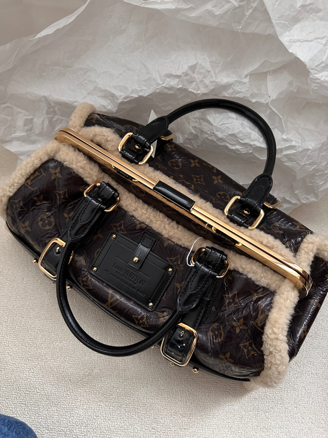 Louis Vuitton Limited Edition Monogram Shearling Doctor Bag 🤎✨ Ultra Rare & Statement Piece