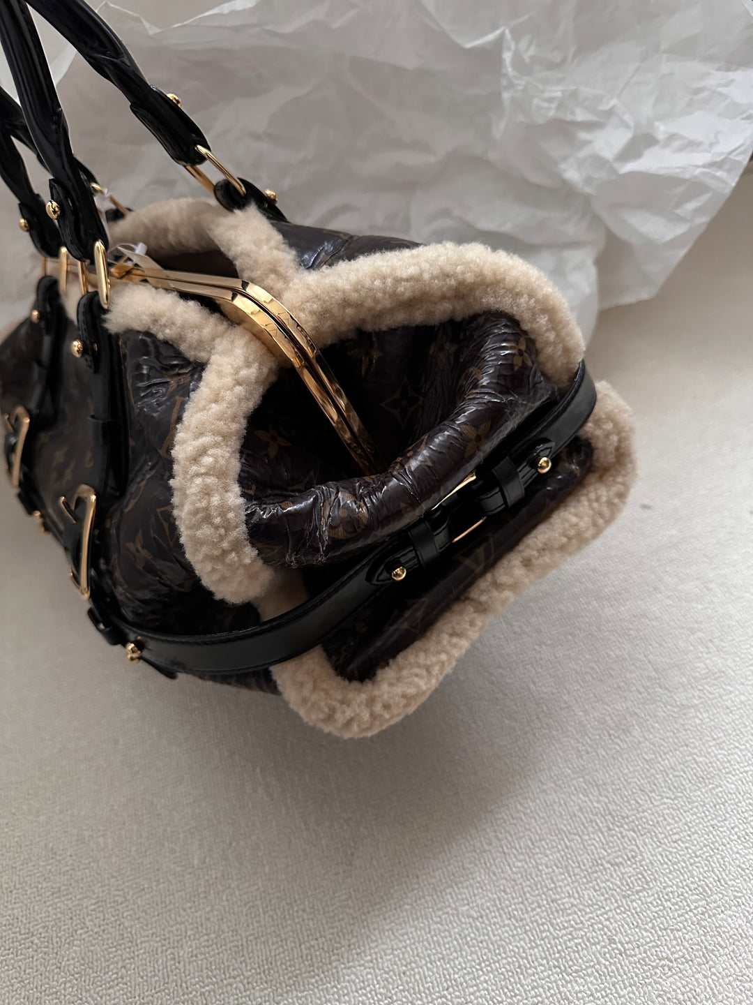 Louis Vuitton Limited Edition Monogram Shearling Doctor Bag 🤎✨ Ultra Rare & Statement Piece