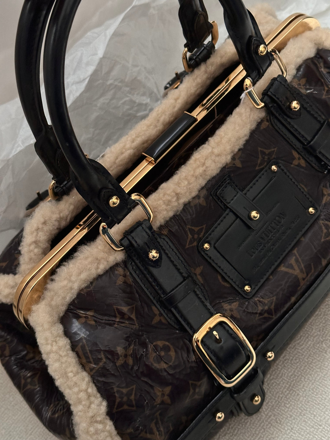 Louis Vuitton Limited Edition Monogram Shearling Doctor Bag 🤎✨ Ultra Rare & Statement Piece