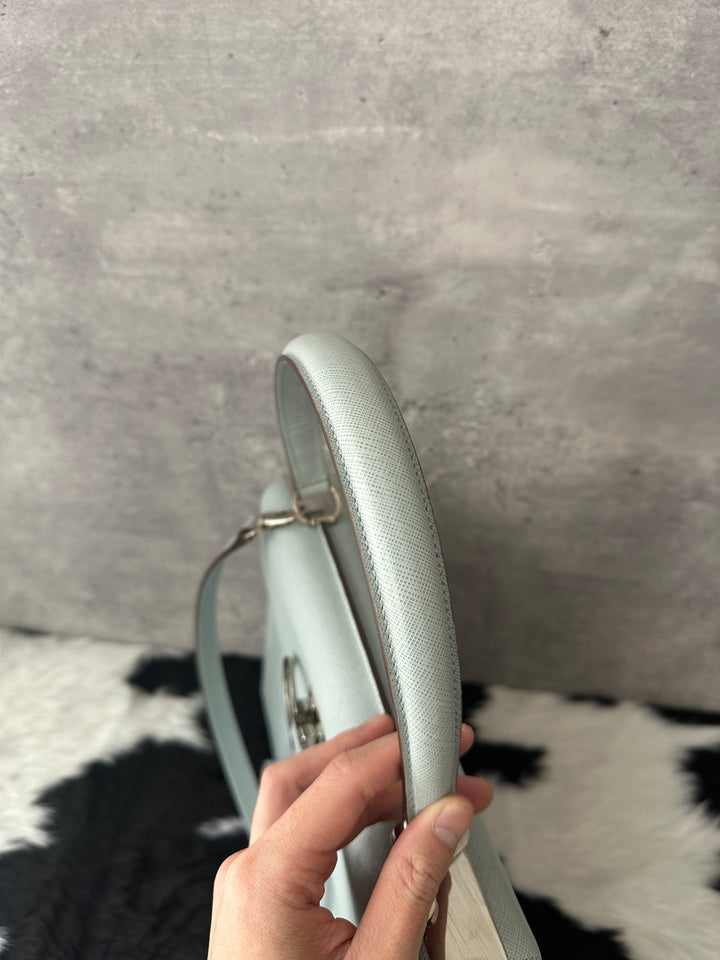 Salvatore Ferragamo Double Gancini Kelly Bag 🩵✨｜Structured Elegance, Durable Leather, Timeless Versatility