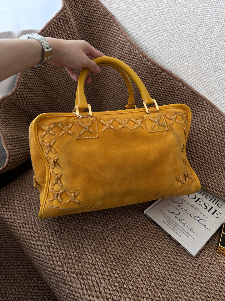 LOEWE Vintage Amazona Tote ✨｜Mustard Suede & Timeless Heritage