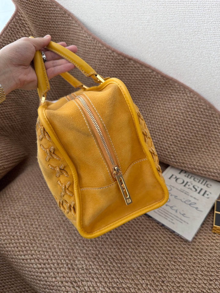 LOEWE Vintage Amazona Tote ✨｜Mustard Suede & Timeless Heritage