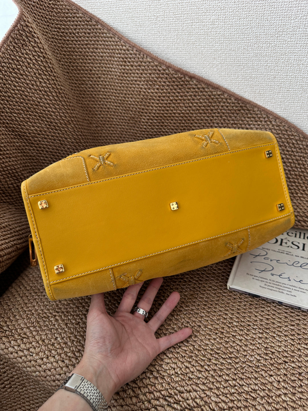 LOEWE Vintage Amazona Tote ✨｜Mustard Suede & Timeless Heritage