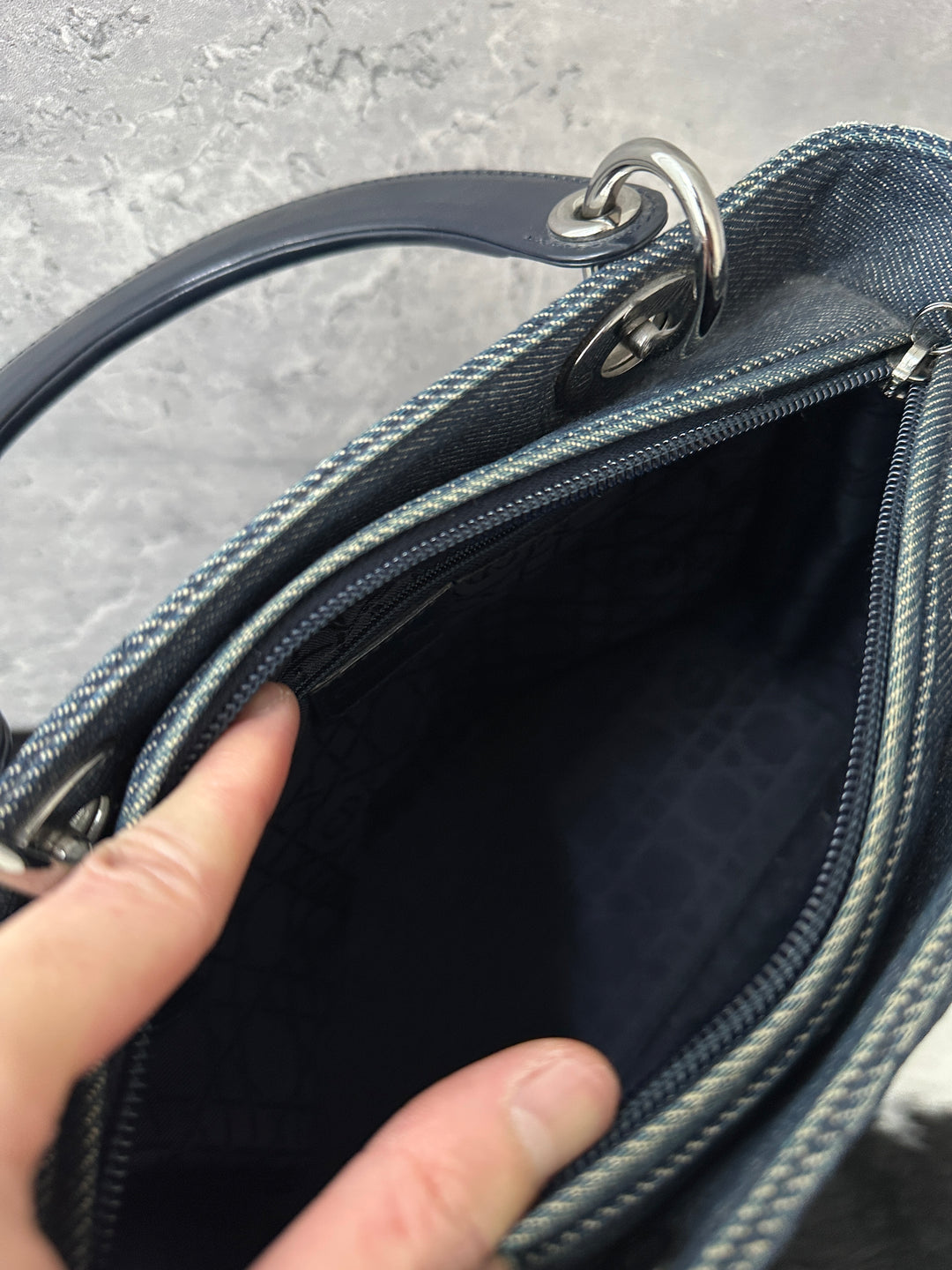 DIOR Lady Dior Denim Top Handle Bag 💙✨｜Rare Denim, Silver Hardware, Iconic Silhouette