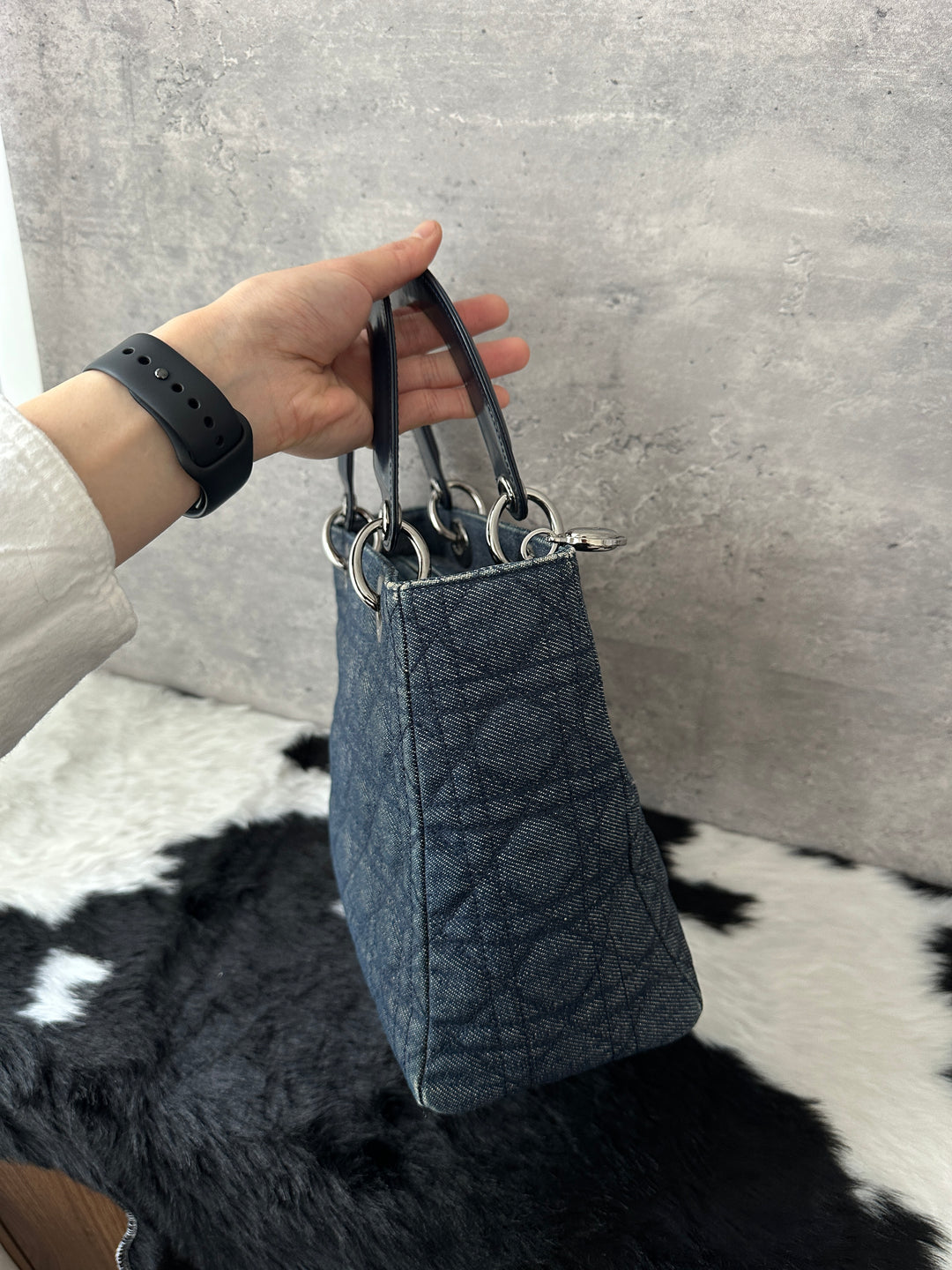 DIOR Lady Dior Denim Top Handle Bag 💙✨｜Rare Denim, Silver Hardware, Iconic Silhouette