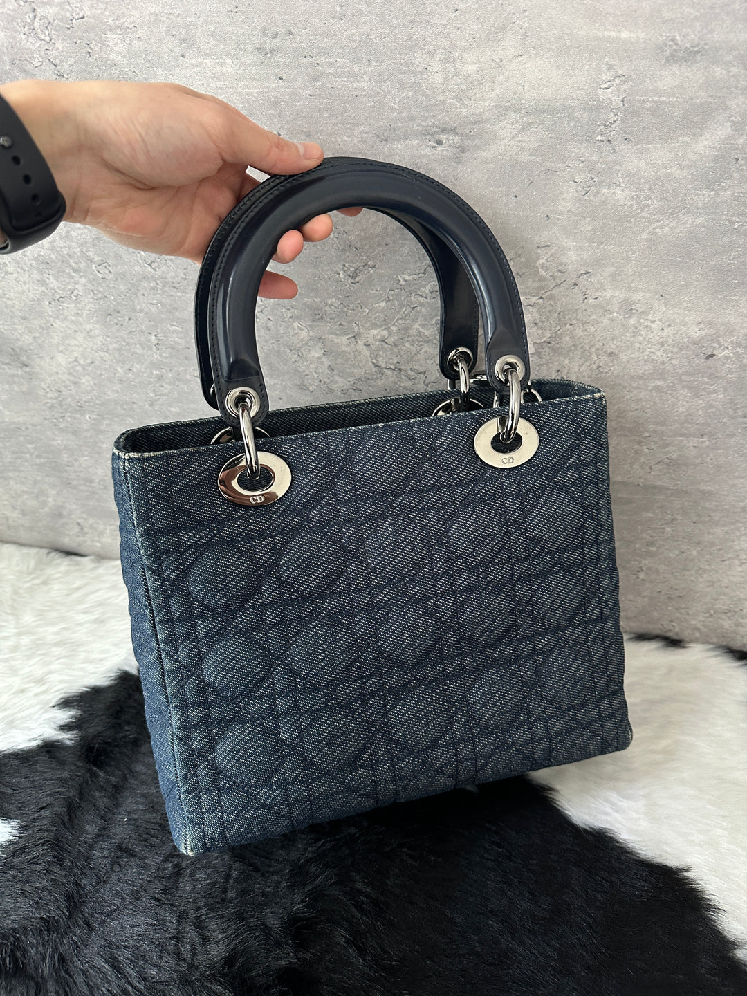 DIOR Lady Dior Denim Top Handle Bag 💙✨｜Rare Denim, Silver Hardware, Iconic Silhouette