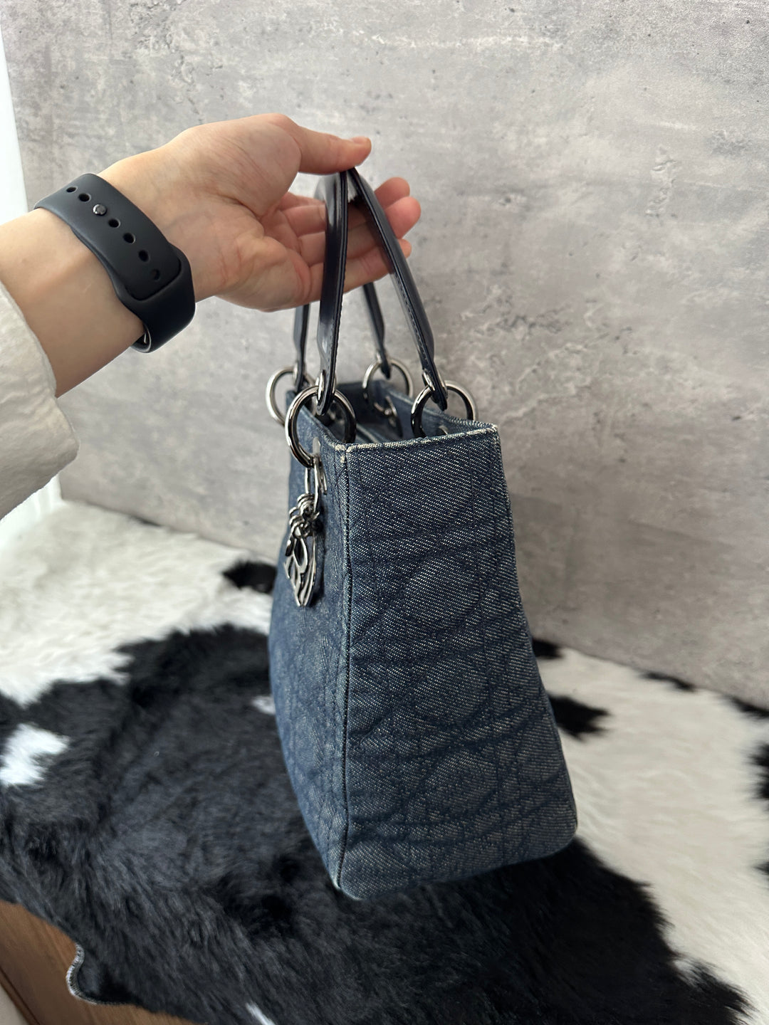DIOR Lady Dior Denim Top Handle Bag 💙✨｜Rare Denim, Silver Hardware, Iconic Silhouette