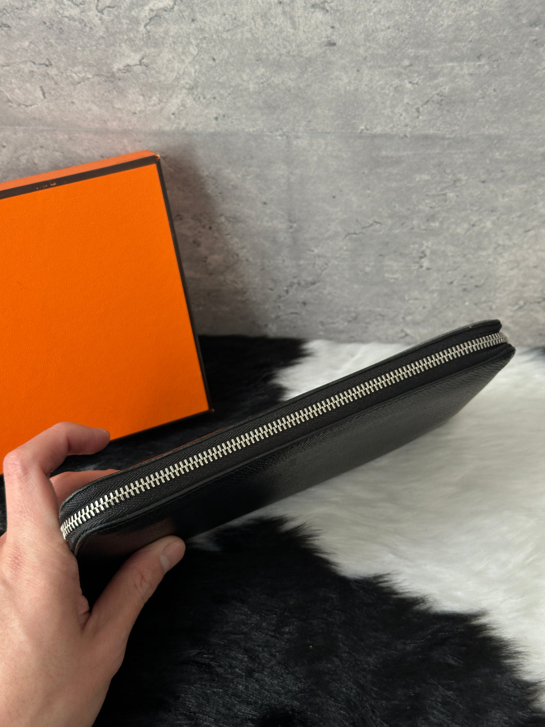 Hermes Black Zip Wallet 🖤✨｜Full Set, Timeless Black, Everyday Essential