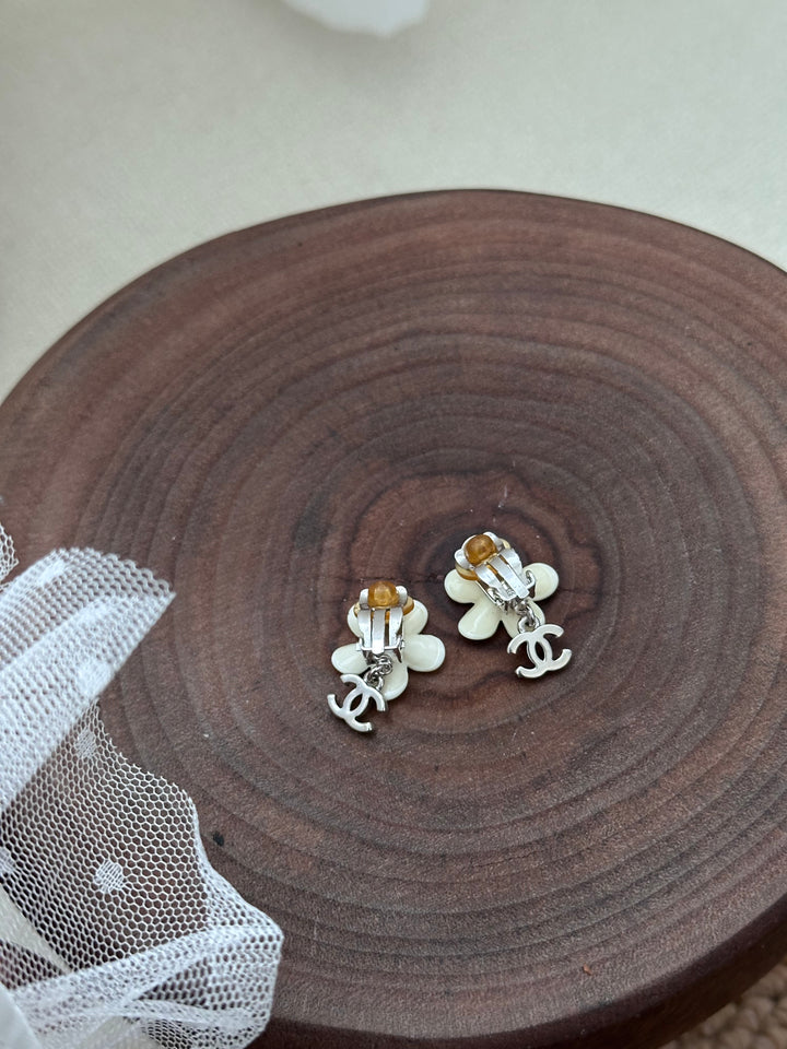 Chanel Camellia Clip-On Earrings 🤍✨ Timeless & Romantic