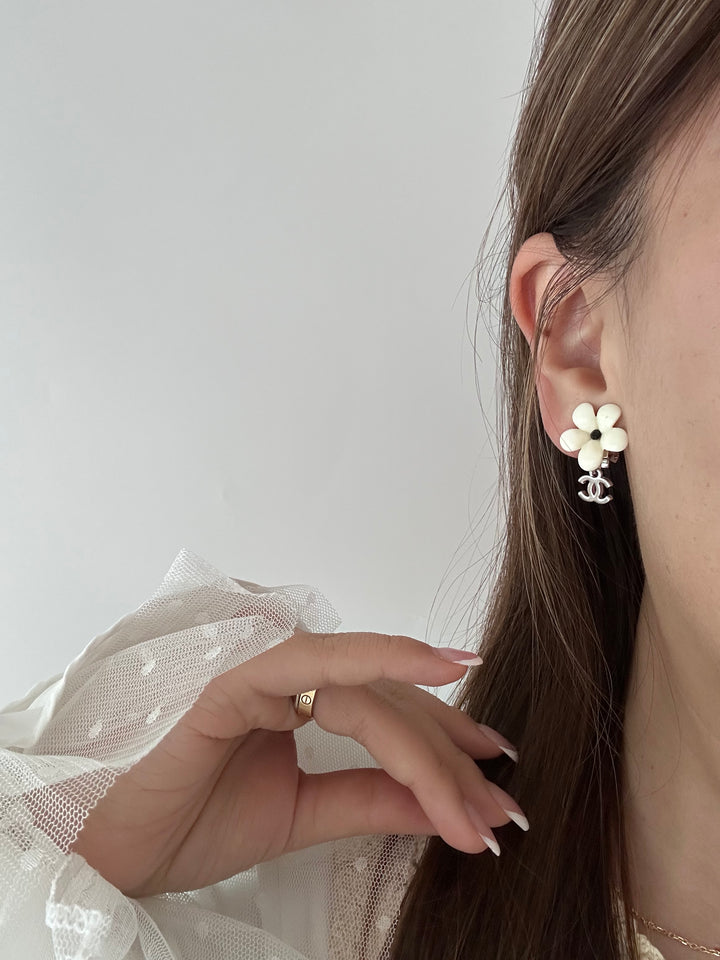Chanel Camellia Clip-On Earrings 🤍✨ Timeless & Romantic