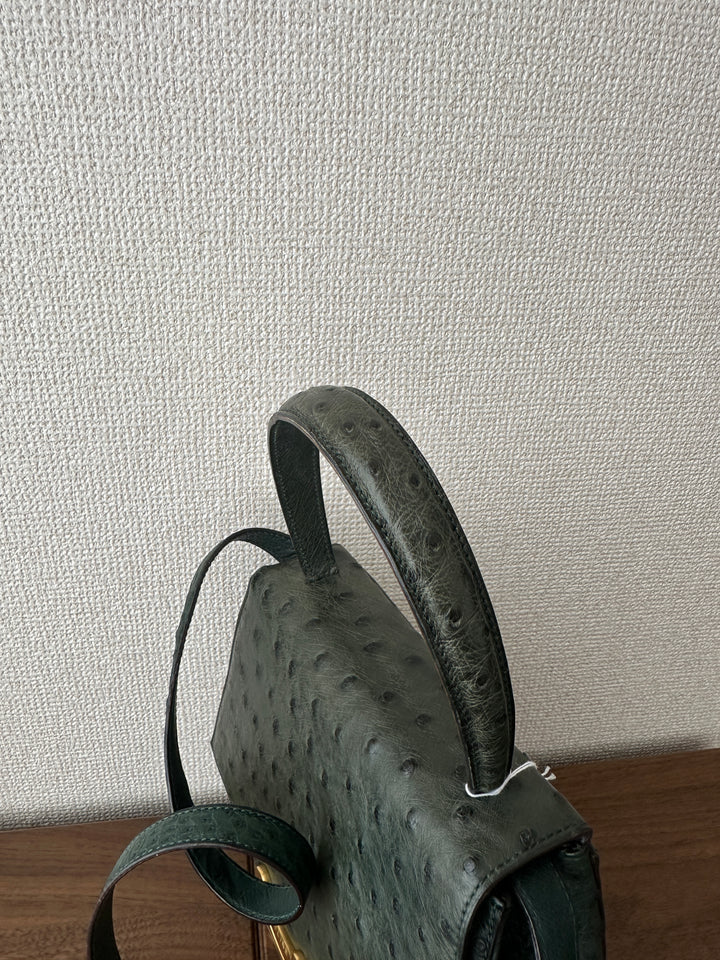 CELINE Rare Vintage Triomphe Ostrich Leather “Bone” Bag 🤎🦤 With Original Strap | Collector’s Piece