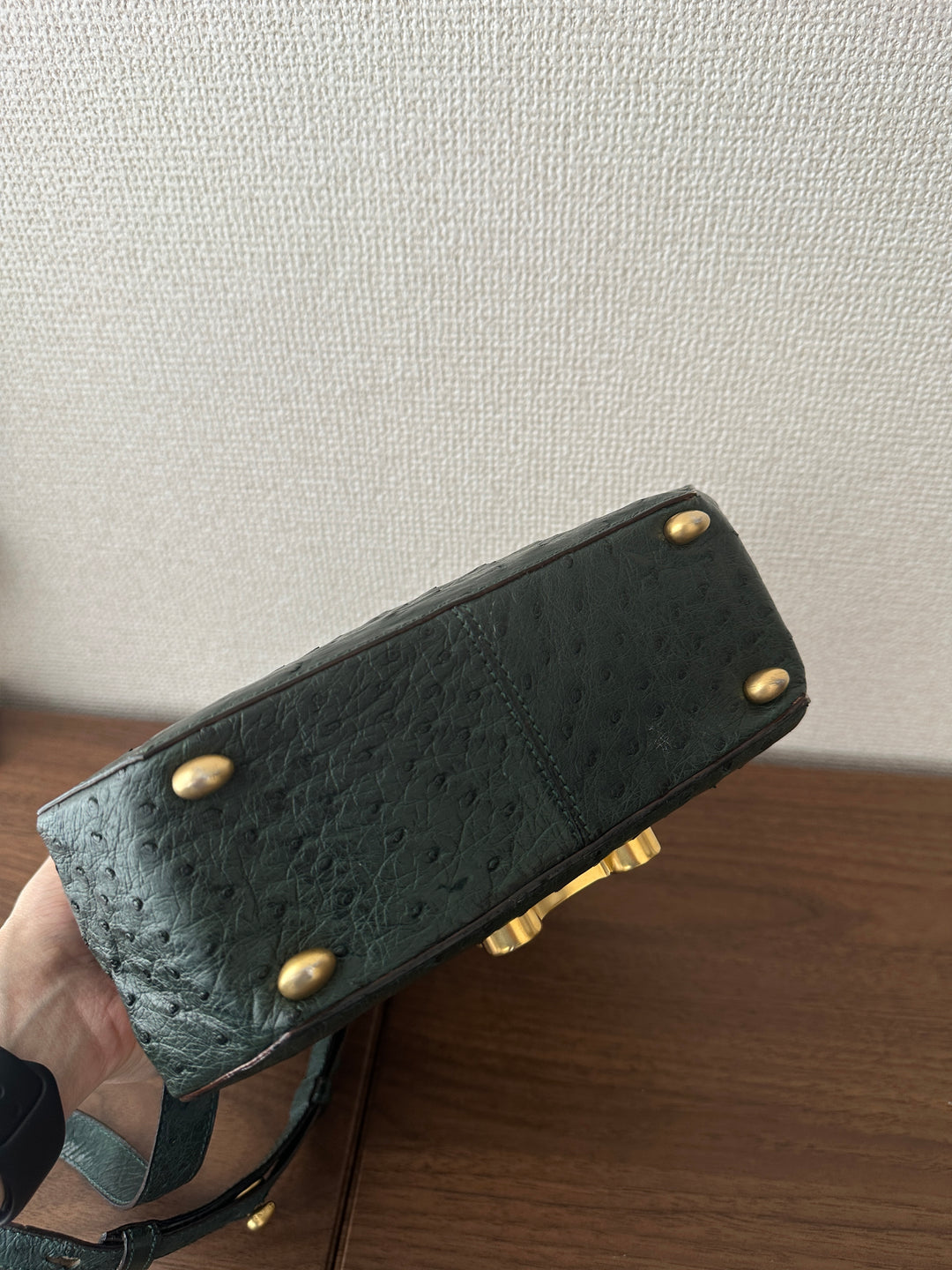 CELINE Rare Vintage Triomphe Ostrich Leather “Bone” Bag 🤎🦤 With Original Strap | Collector’s Piece