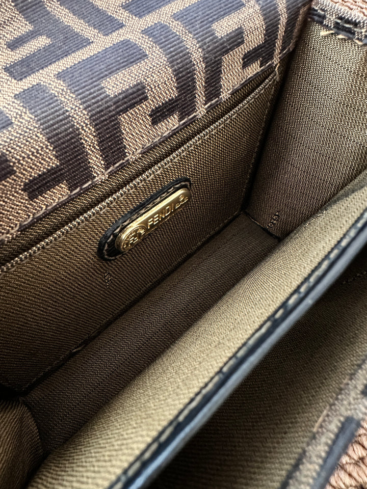 FENDI Brown Zucca Mini Constance Bag｜Gold Lock Closure × Timeless Vintage Elegance 🤎✨ Collector’s Treasure