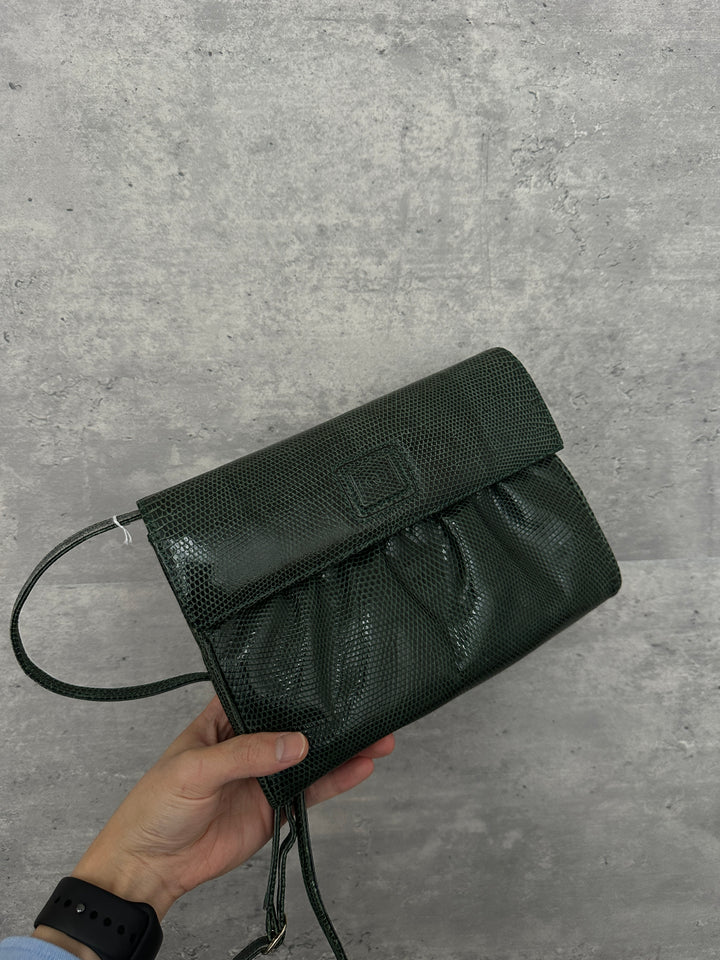 GUCCI Rare Lizard Leather Crossbody Bag 💚✨ Collector’s Piece | Excellent Condition