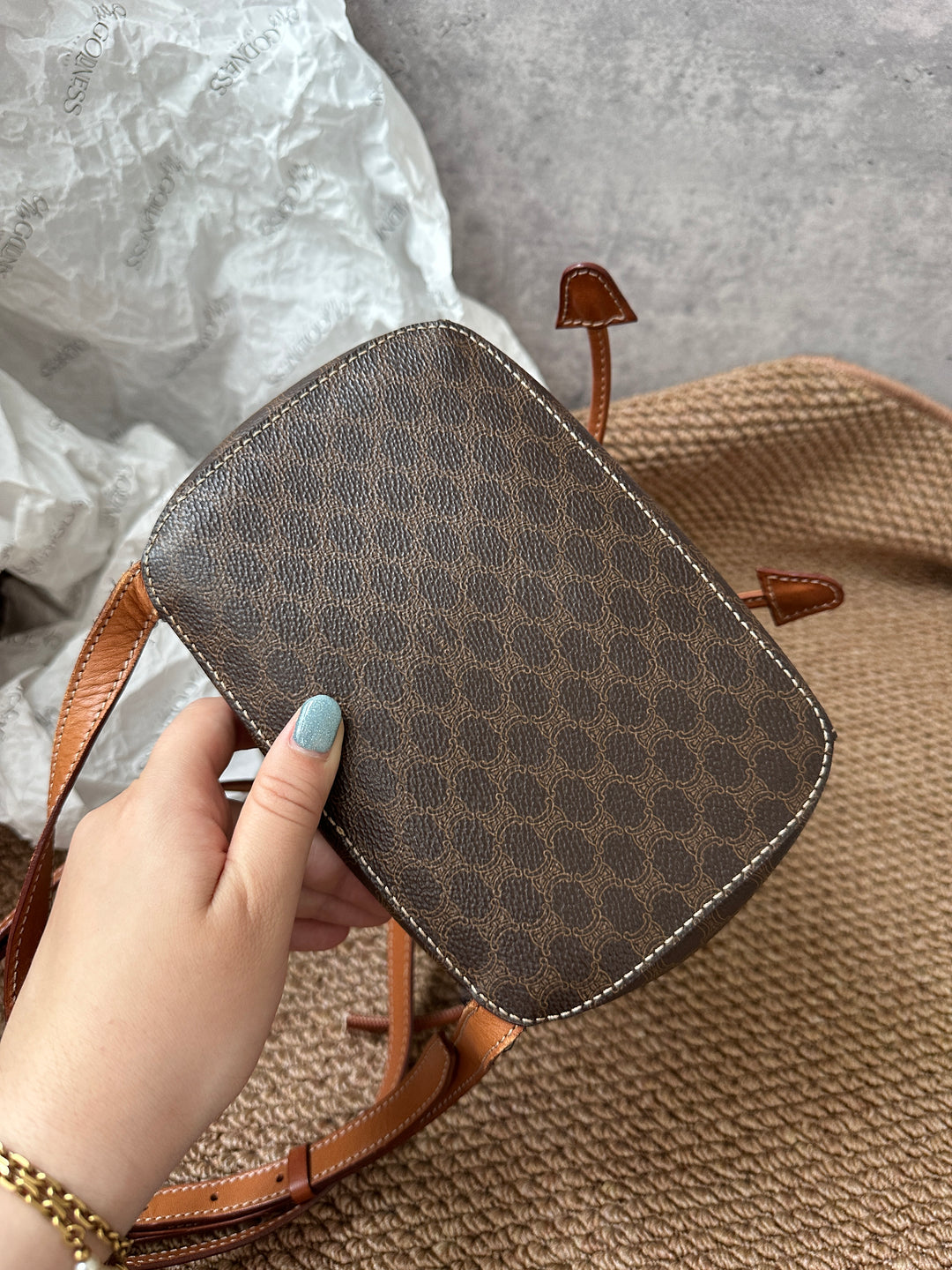 Celine Small Size Backpack in Tri-Color Canvas & Leather ✨｜Vintage, Practical & Stylish