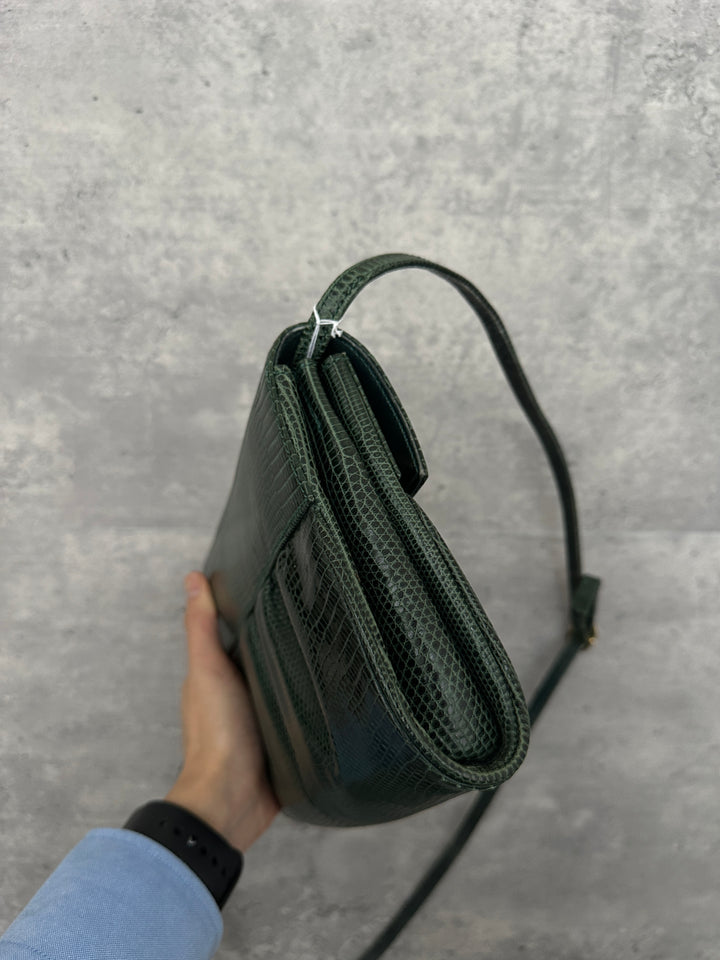 GUCCI Rare Lizard Leather Crossbody Bag 💚✨ Collector’s Piece | Excellent Condition