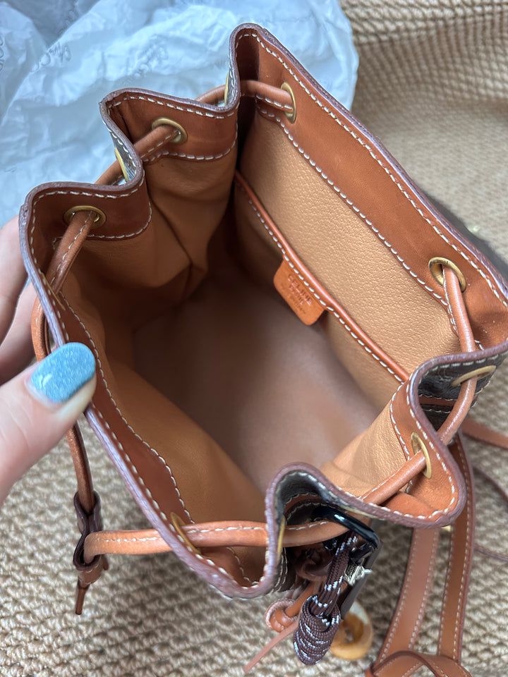 Celine Small Size Backpack in Tri-Color Canvas & Leather ✨｜Vintage, Practical & Stylish