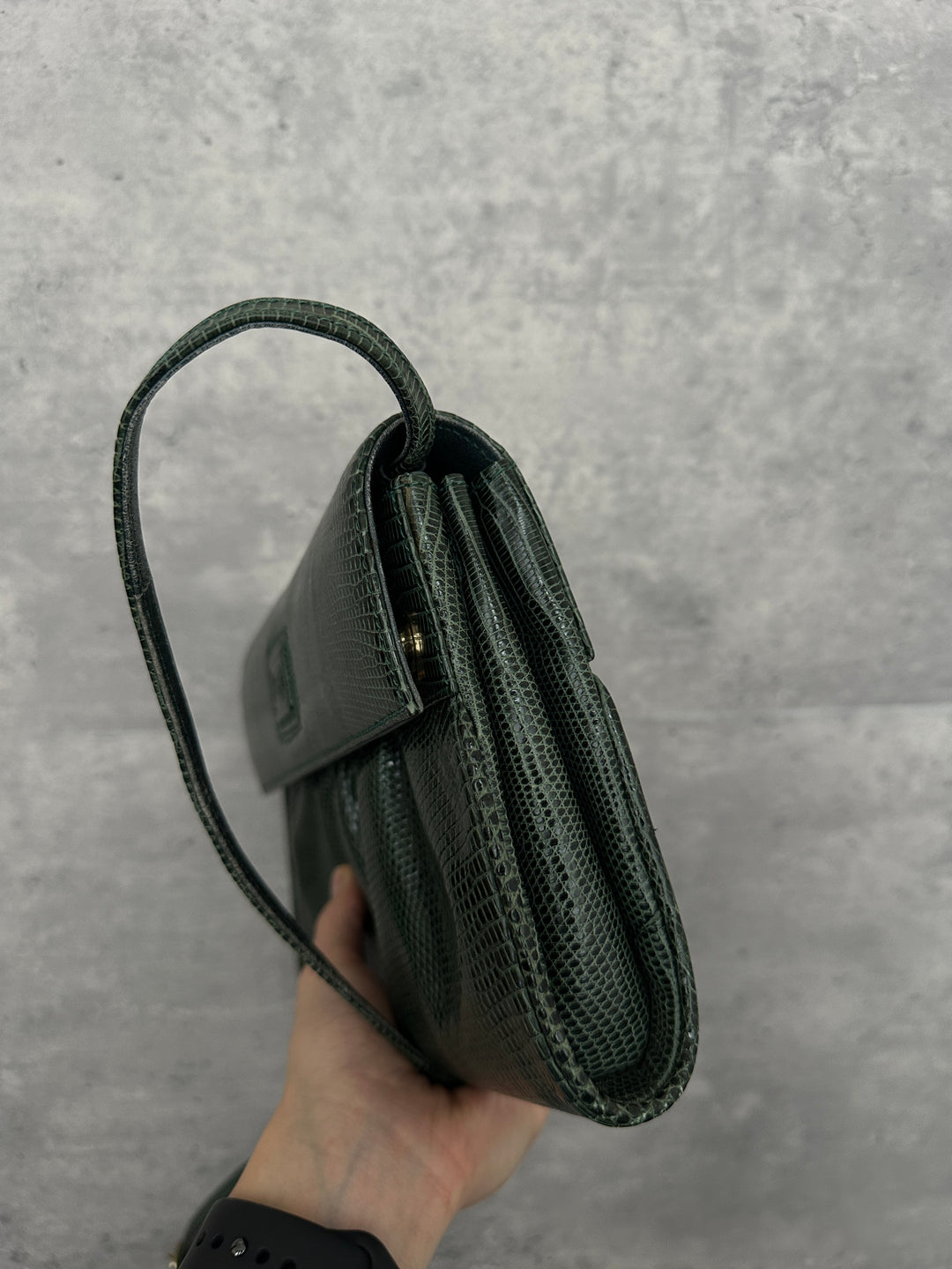 GUCCI Rare Lizard Leather Crossbody Bag 💚✨ Collector’s Piece | Excellent Condition