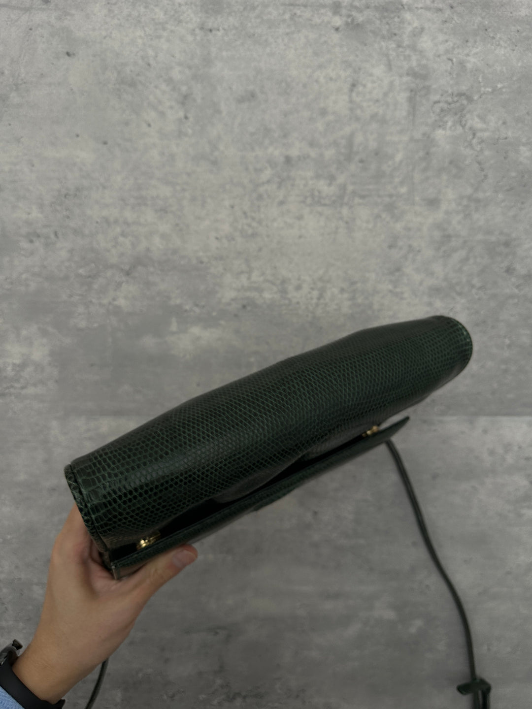 GUCCI Rare Lizard Leather Crossbody Bag 💚✨ Collector’s Piece | Excellent Condition