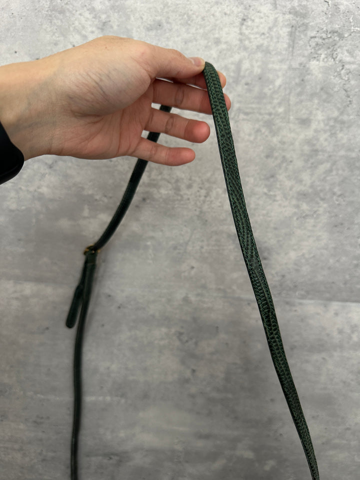 GUCCI Rare Lizard Leather Crossbody Bag 💚✨ Collector’s Piece | Excellent Condition