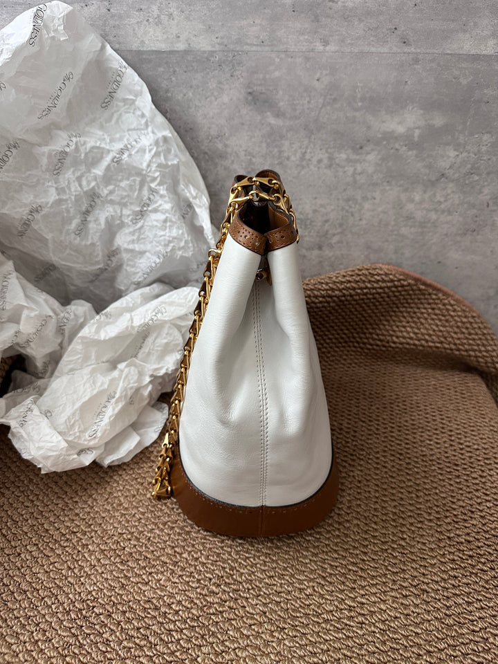 CELINE Two-Tone Caramel & White Bucket Bag ✨｜Rare, Chic & Functional