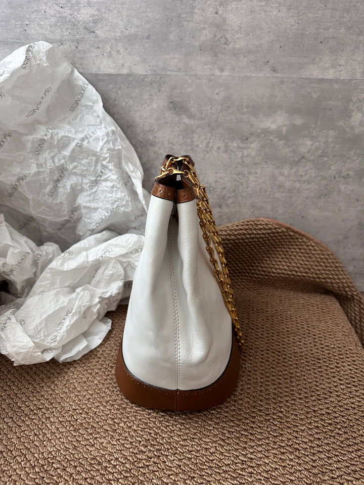 CELINE Two-Tone Caramel & White Bucket Bag ✨｜Rare, Chic & Functional
