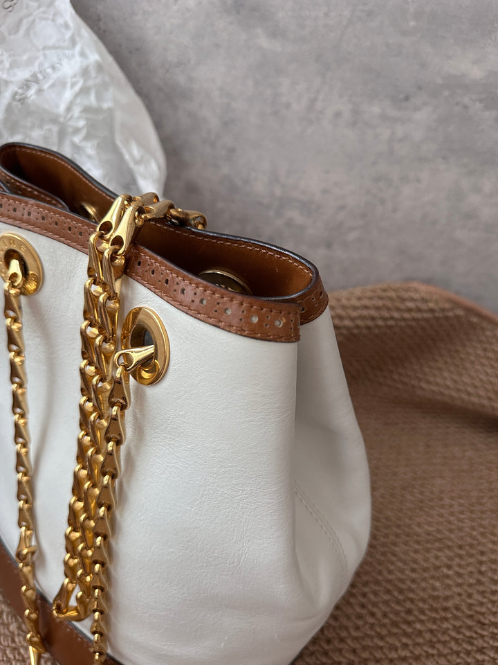 CELINE Two-Tone Caramel & White Bucket Bag ✨｜Rare, Chic & Functional