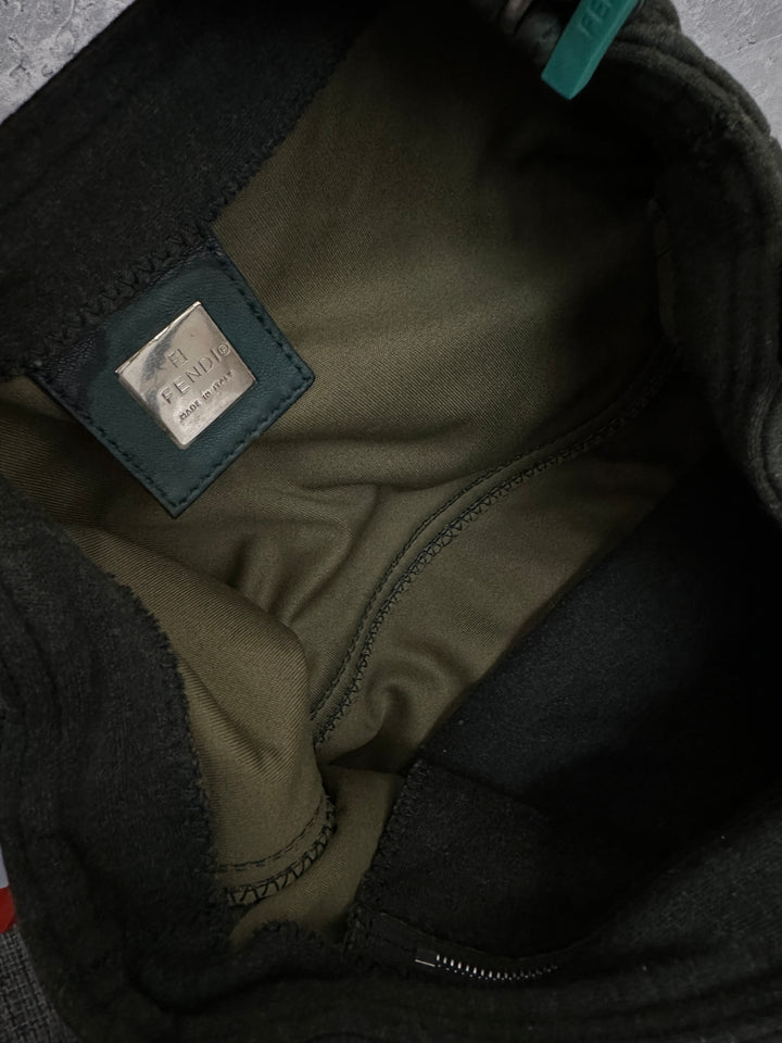 FENDI Wool Hobo Bag with Tiffany Blue Buckle 💚✨ Rare Color Accent