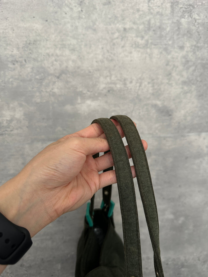 FENDI Wool Hobo Bag with Tiffany Blue Buckle 💚✨ Rare Color Accent