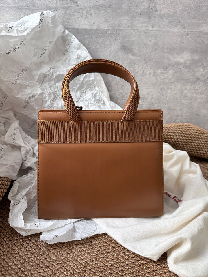 Ferragamo Brown Vara Ribbon Top Handle Bag 🤎｜Chic, Elegant & Collectible
