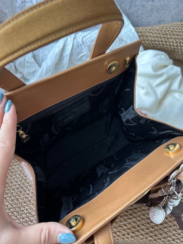 Ferragamo Brown Vara Ribbon Top Handle Bag 🤎｜Chic, Elegant & Collectible