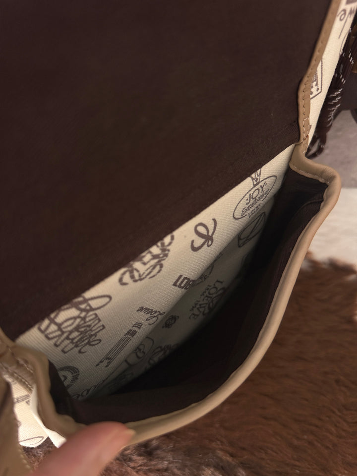 LOEWE 160th Anniversary Limited Crossbody Bag 🤎🩵｜Archive Logo Print｜Metal Emblem Details｜Collectible Edition