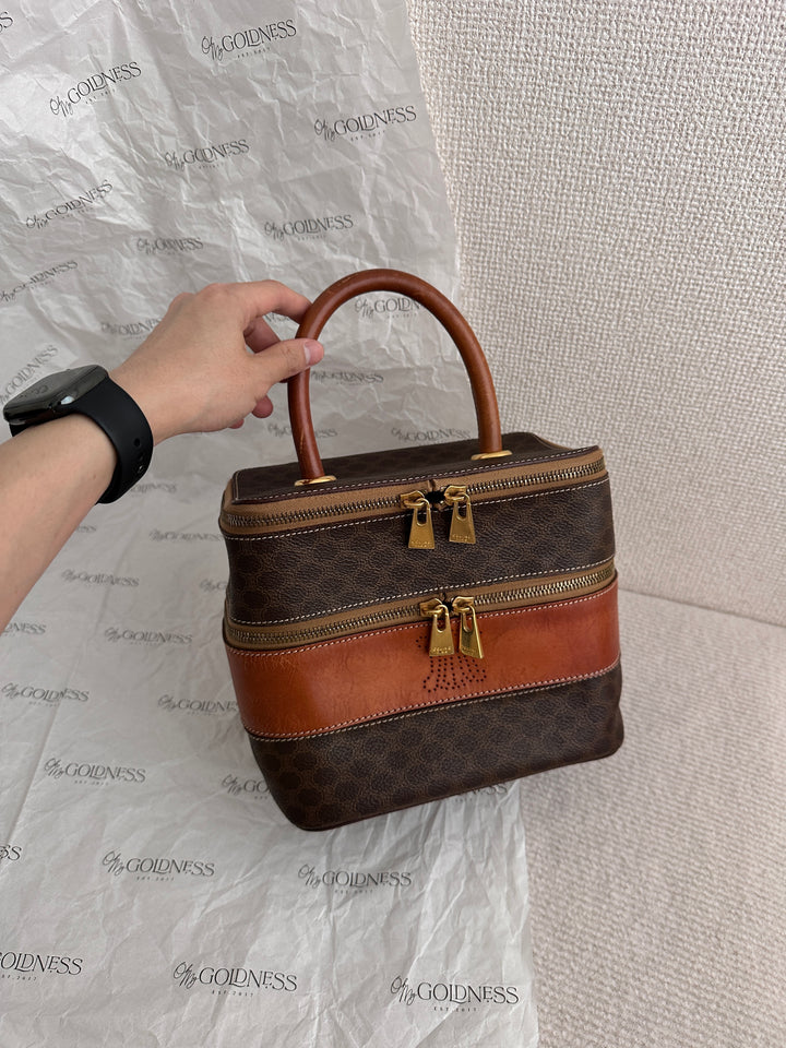 CELINE｜Caramel Two-Tier Vanity Bag 🤎 Vintage Charm Meets Function