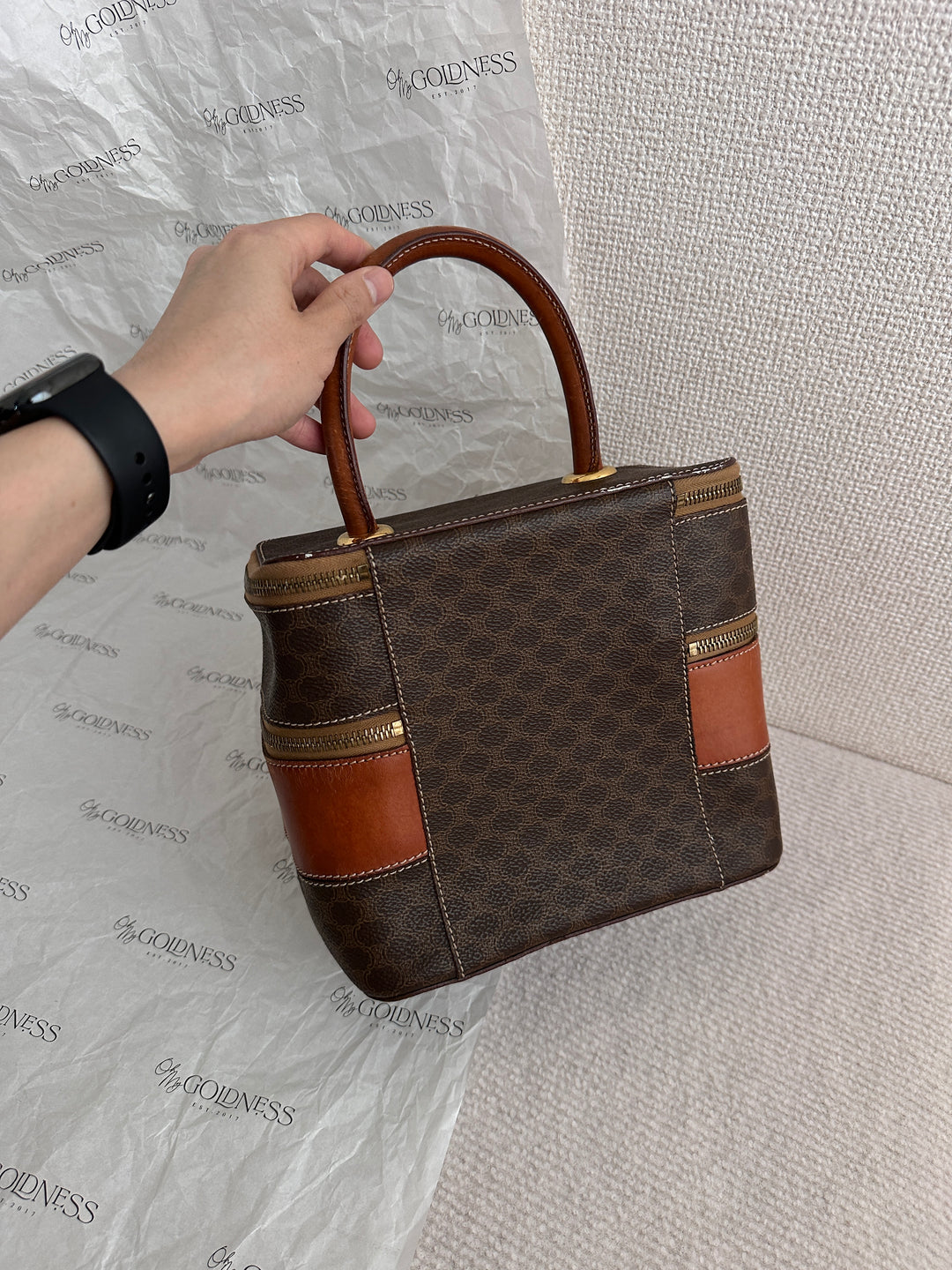 CELINE｜Caramel Two-Tier Vanity Bag 🤎 Vintage Charm Meets Function