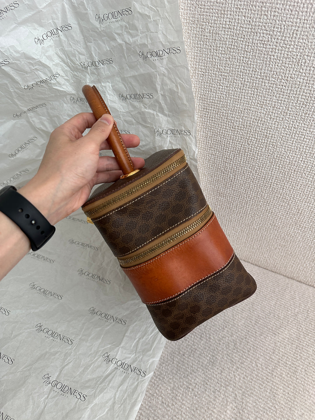 CELINE｜Caramel Two-Tier Vanity Bag 🤎 Vintage Charm Meets Function